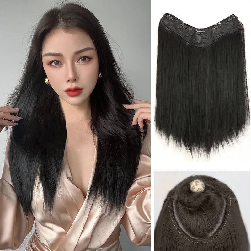 

Smilco Brown Kanekalon Synthetic Lace Front Long Straight Woman Wig For Women Invisible Lace Front Wig Heat Resistant Hair