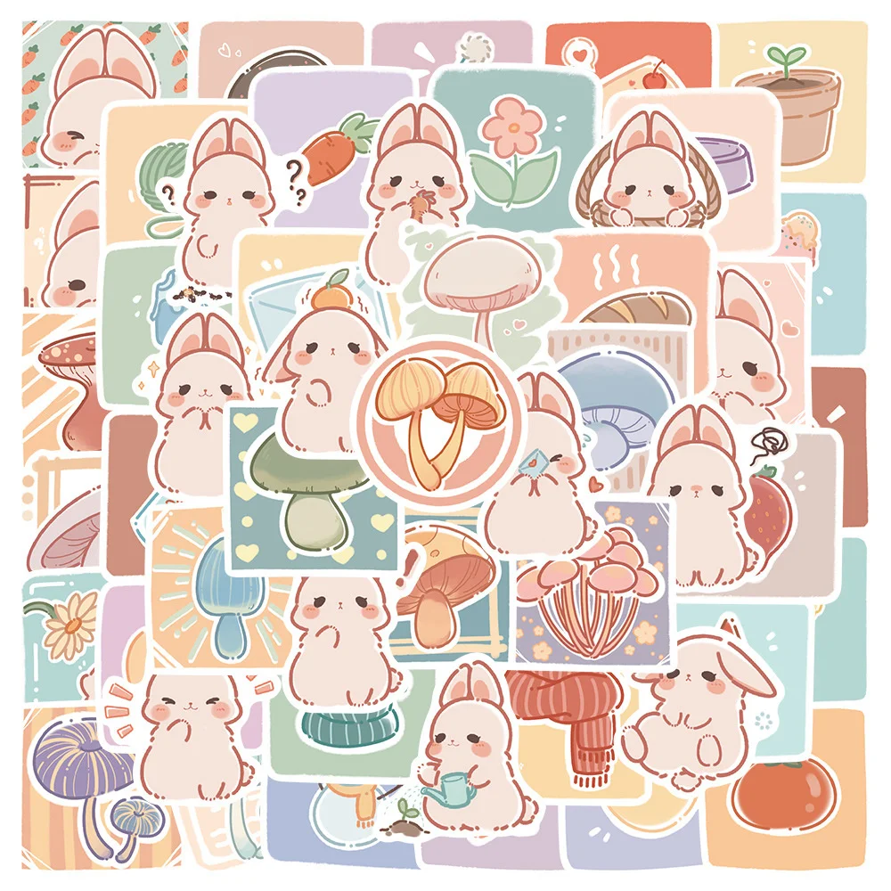 

10/30/50PCS Cartoon Cute Bunny Animal Creative Graffiti Sticker Bike Skateboard Car Helmet Laptop Computer Wholesale