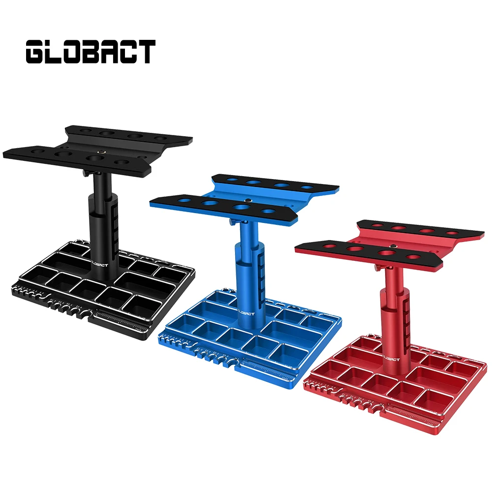 

Globact Multifunctional RC Car Work Stand Repair Stand 360° Switch Rotation 5 Levels Height Lift or Lower with Screw Base