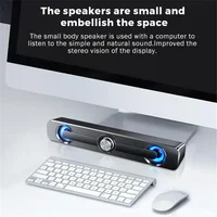 USB Wired Powerful Computer Speaker Bar Stereo Subwoofer Bass Speakers Surround Sound Box LED For PC Laptop Phone Tablet MP3 2