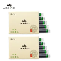Vibrant Ink Cartridge Refill Pack for Fountain Pens - Office and School Stationery Essentials (10 PCS Bamboo Green)
