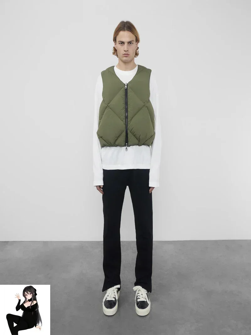 Green Black Cole Buxton Diamond Check Down Vest Jacket Men Women