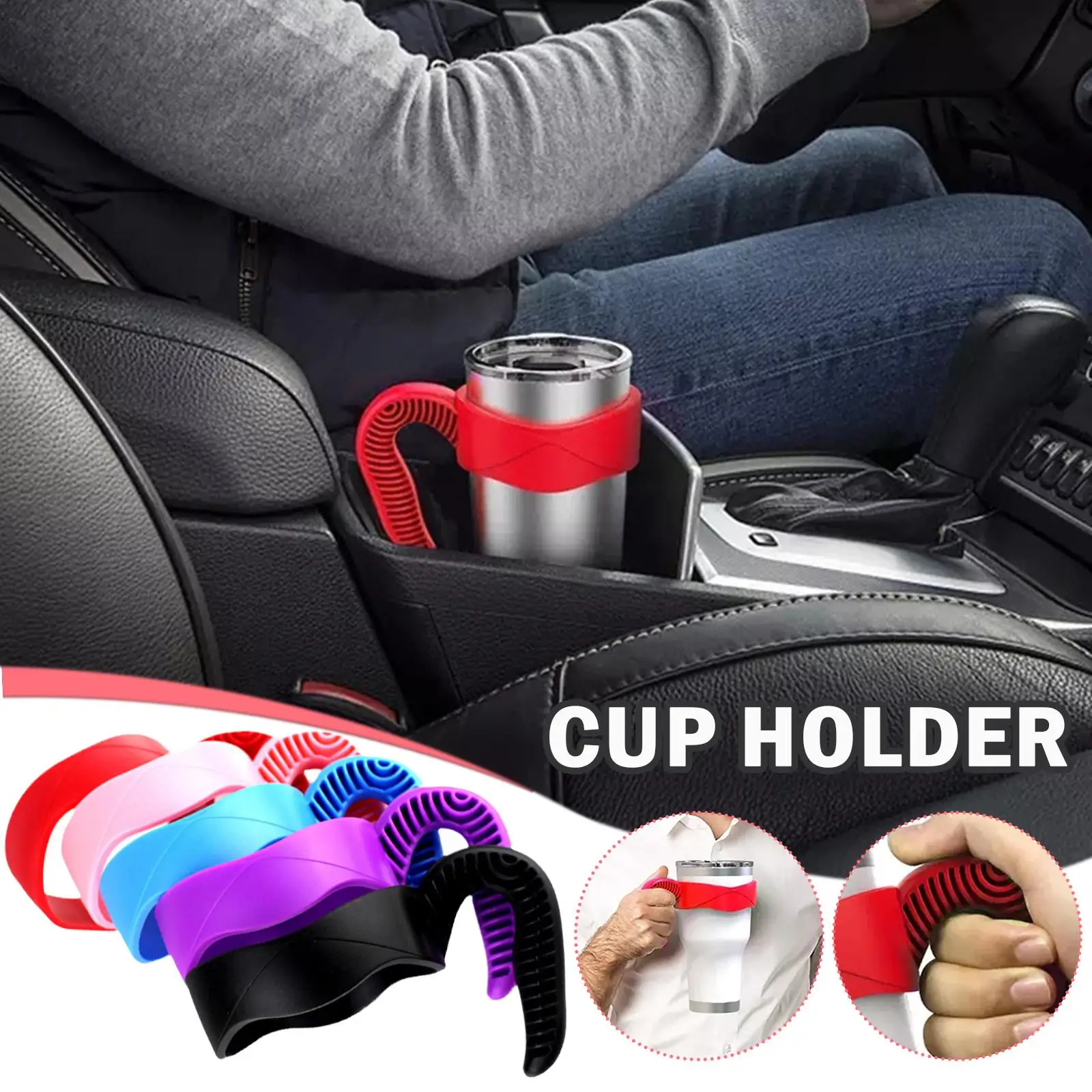 1Pcs Anti Slip Water Coffee Mug Tumbler Handle Travel Cup Holder For 20oz  30oz Car Vehicle Drink Bottle Rack Holder Accessory - AliExpress