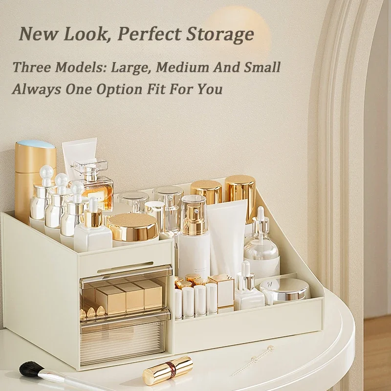 1PCS Cosmetic Organizer with Clear Drawer Countertop Organizer for Cosmetics, Lotion, Lipstick - Ideal for Dressers or Bathrooms 4
