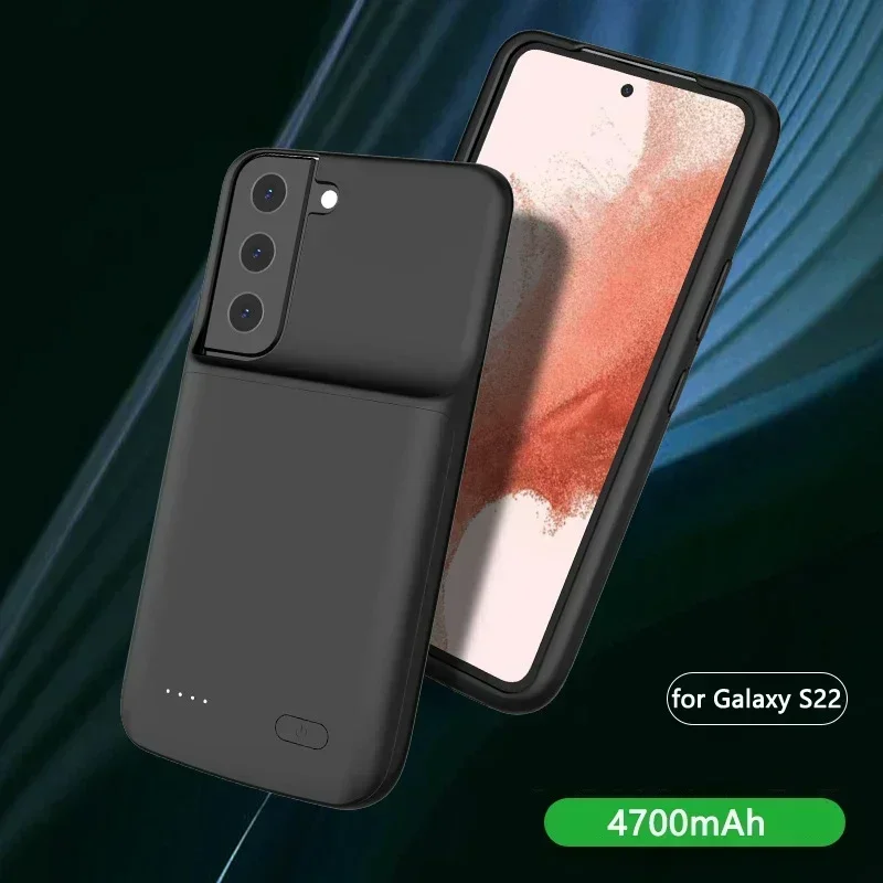 삼성에 적합한 갤럭시 보조배터리 배터리 충전기 케이스, 4700, 4800, 6000mAh, 삼성에 적합한 갤럭시 S22 울트라 S22 플러스 S22 플러스 S22 울트라 배터리 케이스 커버