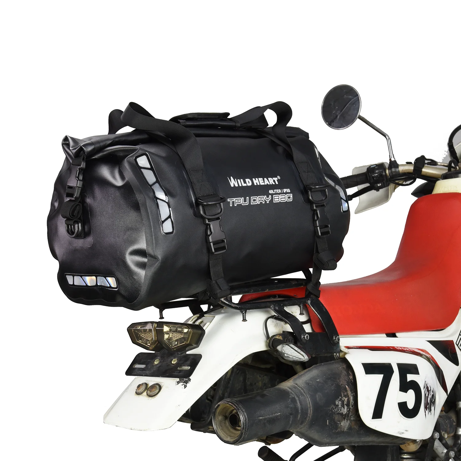 WILD HEART 840D TPU Waterproof Duffel Bag Motorcycle Tail Dry Bag 40L 66L Waterproof Motorcycle Travel Bag