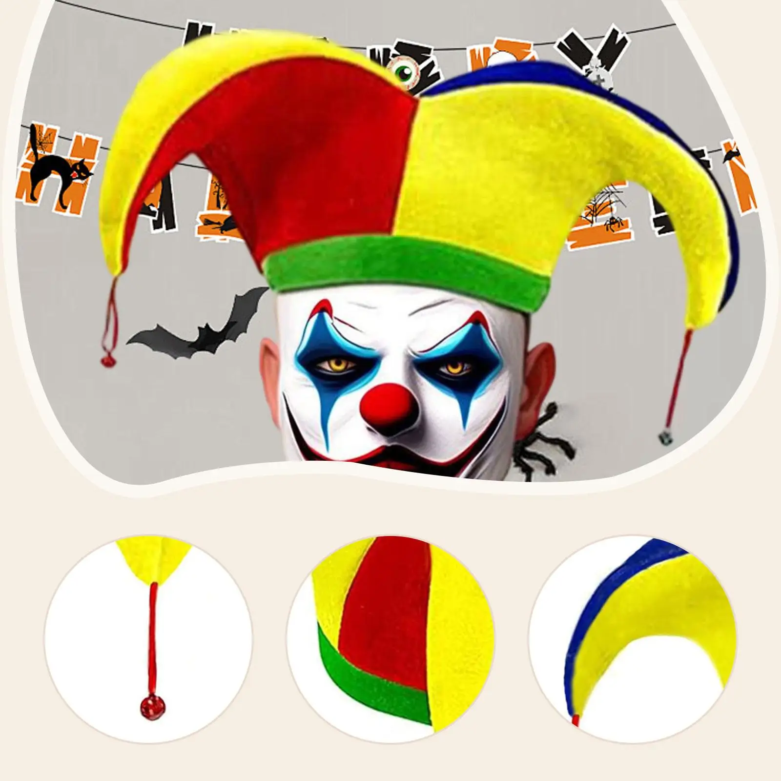 Clown Hat Multicolor Funny Women Men Mardi Gras Party Hat for Halloween Masquerade Fancy Dress Party Clown Costume Cosplay Clown Hat Multicolor Funny Women Men Mardi Gras Party Hat for Halloween Masquerade Fancy Dress Party Clown Costume Cosplay