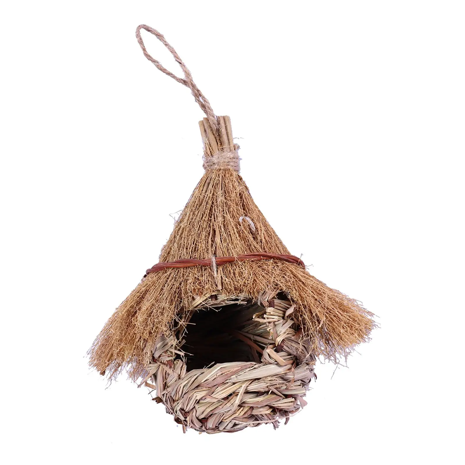 Handwoven Grass Bird House 6