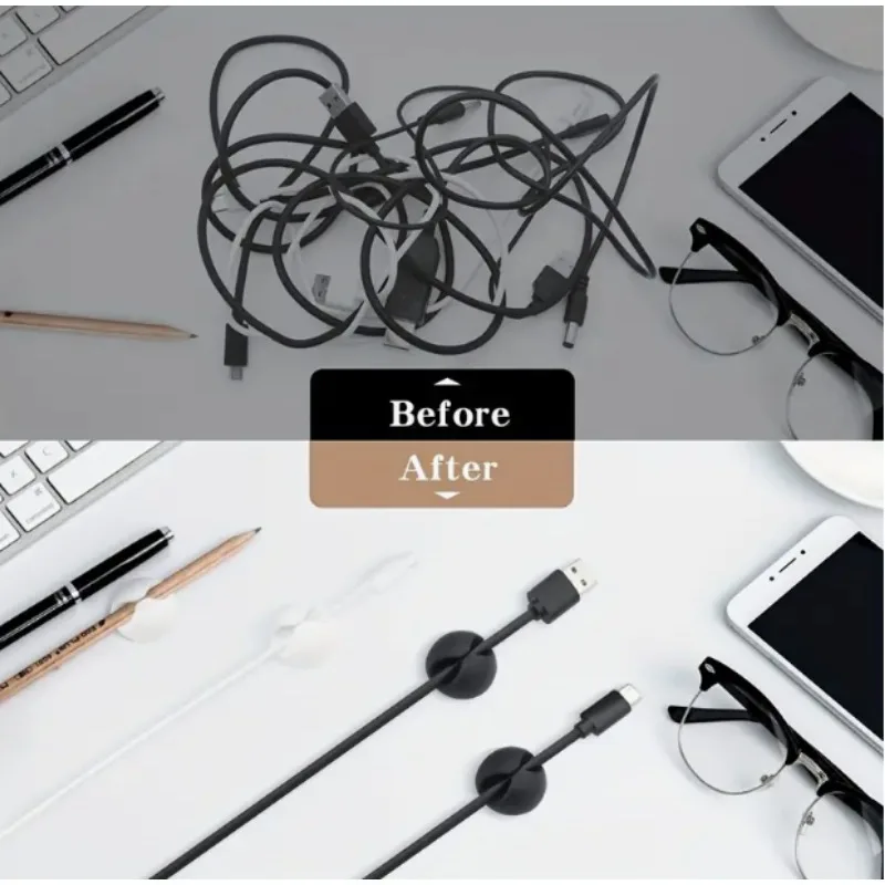 Cable Organizer 5PCS Cable Wire Managers Storage Desktop Cable Organizer Clip Desk Set Wire Usb Charger Earphone Holder