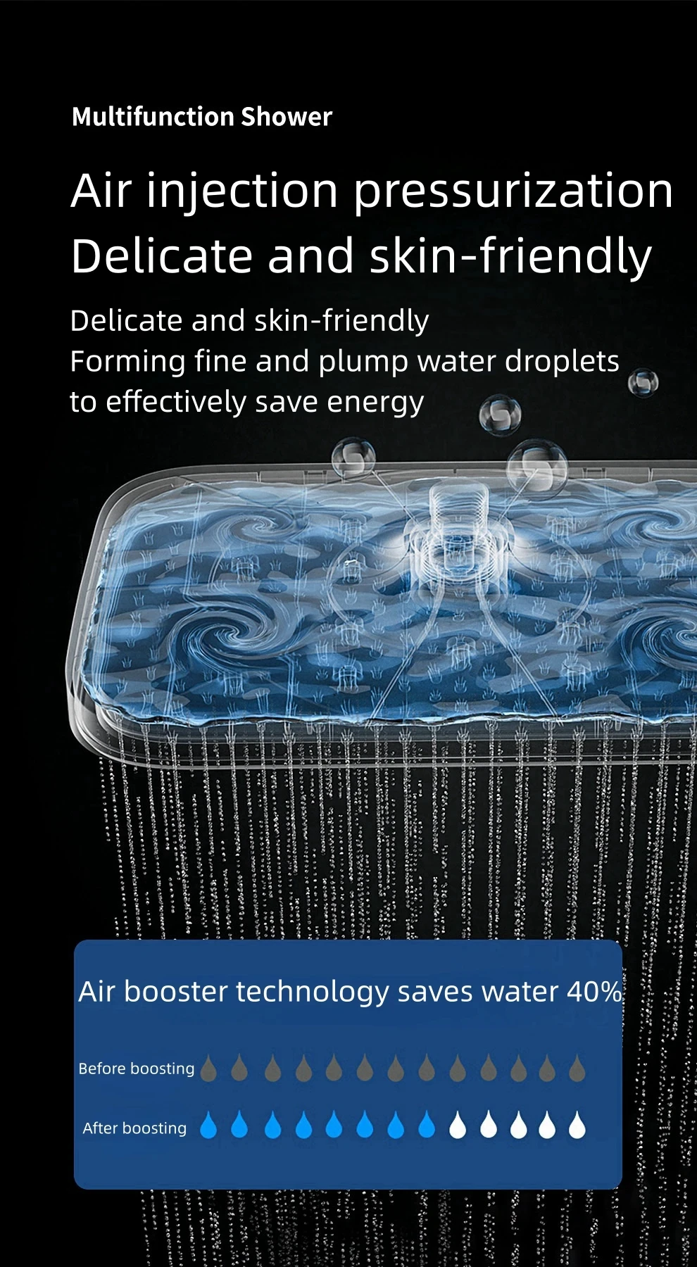 Description Picture 4 of itemDd-home thermostatic Shower panel enclosure with head black full bathroom column mixer faucet batteries set system for soap kit