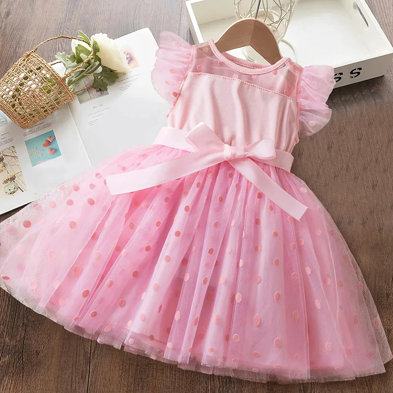 Mickey Minnie Mouse 2-6Y Baby Girl Dress Princess Mesh Skirt Summer Sleeveless Wedding Party Dresses for Girls Summer 5