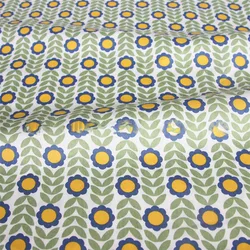 Vibrant Floral 100% Cotton Twill Fabric - Lightweight & Versatile - 160x50cm (Flower Green)