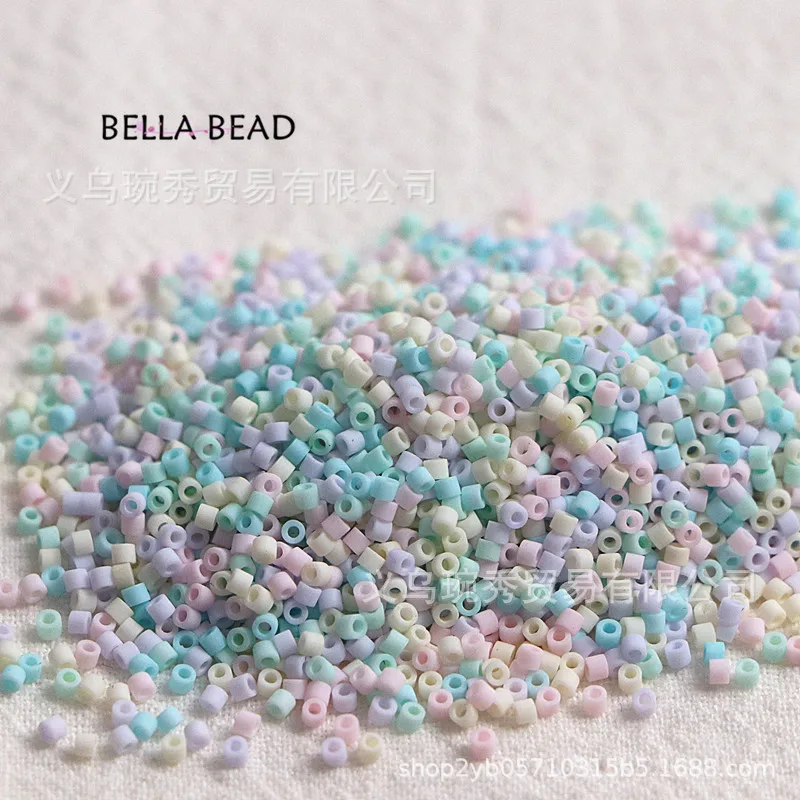 Handmade Matte Antique Macaron Glass Beads for DIY French Embroidery