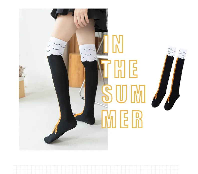 Realistic chicken feet socks for women close-up