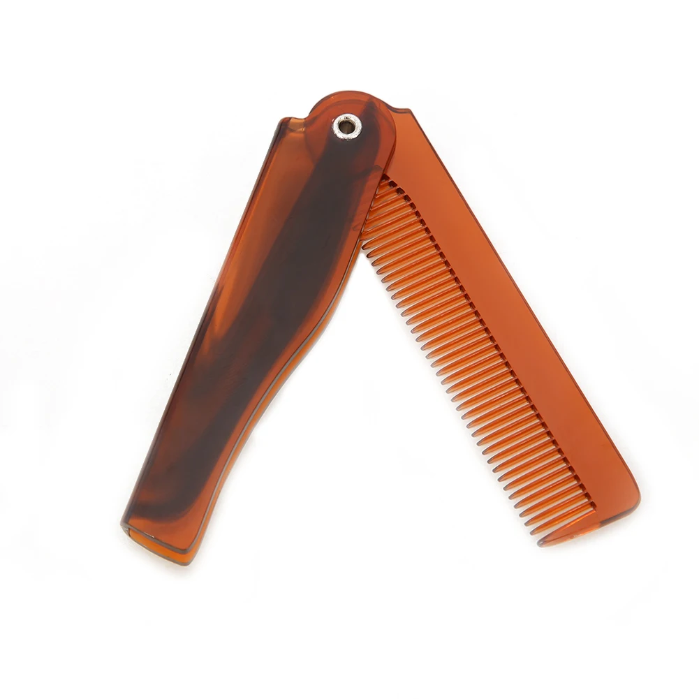 Folding Mustache Comb Small Beard Comb Portable Plastic Hair Comb Knife Shape Pocket Comb Fine Tooth Comb for Barbers Tools