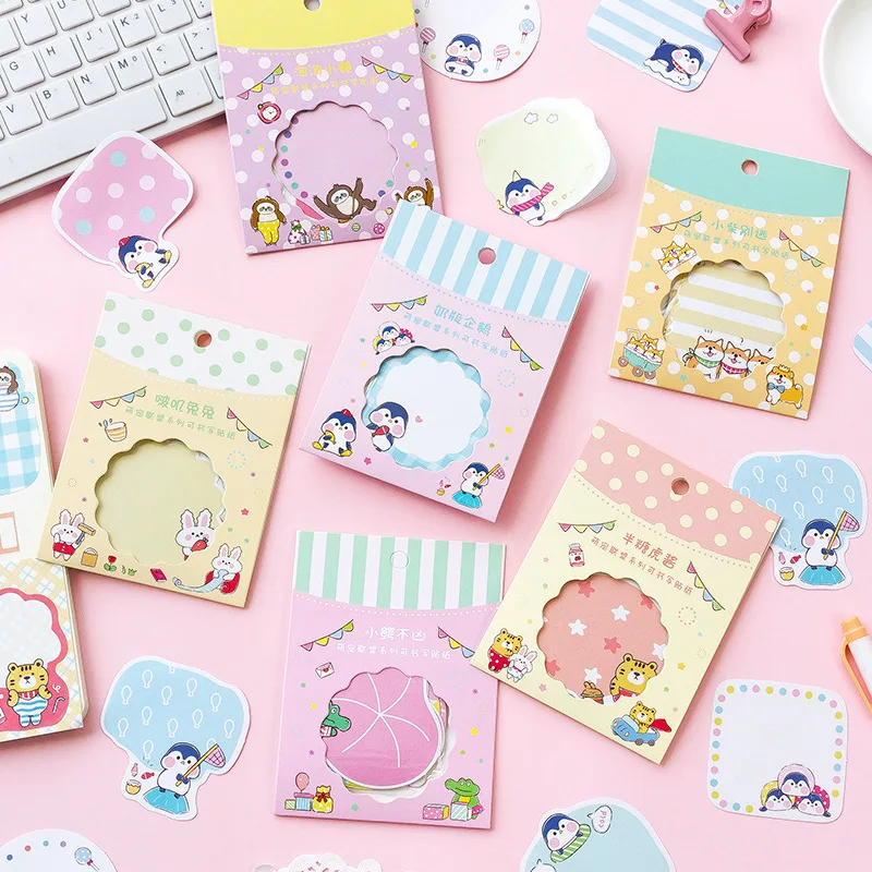 

24 pcs/lot Creative Animal Memo pad Sticky Notes Cute Stickers Stationery Label Notepad Bookmark Post school supplies