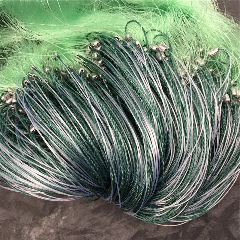 

3Layer Hand Cast Fishing Net 85-100m Length 2-4m Depth Gill Net Sticky Fish Network Floats Lead Sinkers Sinking Red De Pesca