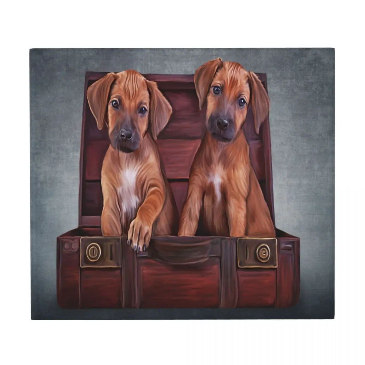 Dish Drying Mat For Kitchen Drainer Rhodesian Ridgeback Portrait Oil Painting Microfiber Cushion Pad Dinnerware