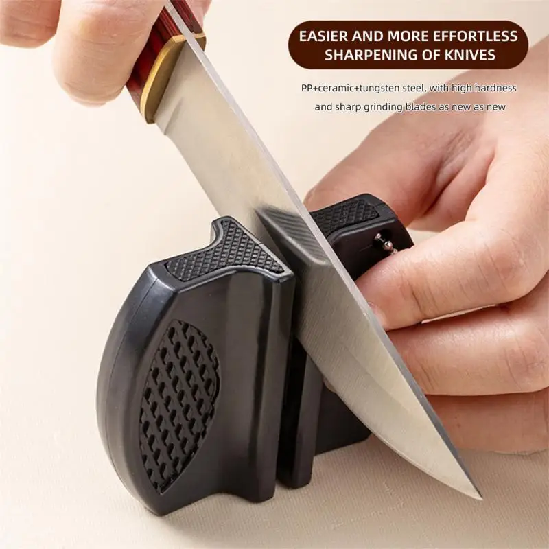 Portable Knife Sharpener Pocket Ceramic Sharpen Tool Scissor Sharpen Gears Fish Hook Sharpener Outdoor Multi-Functional Tools