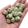10Pcs 12mm Sage Silicone Alphabet Letter Beads 26 English Letter Baby Name Beads Teething Pacifier Chain Silicone Baby Teether 2