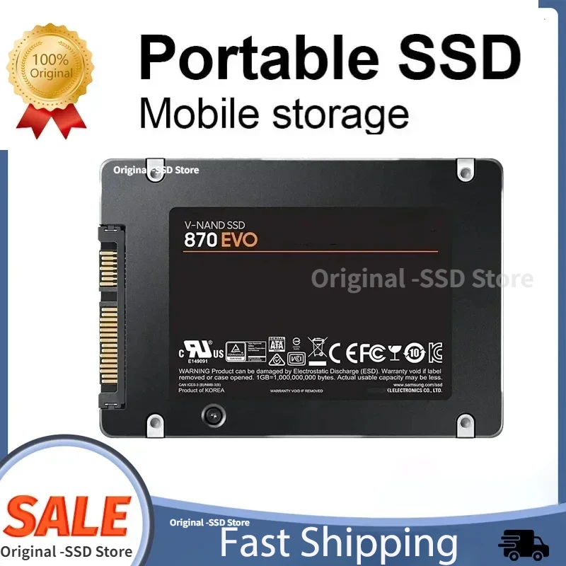 

SSD 870EVO SSD high speed Original 4TB 2TB 1TB SATA III 7450MBs High Performance Solid State Drive HDD for Laptop Desktop PC PS5
