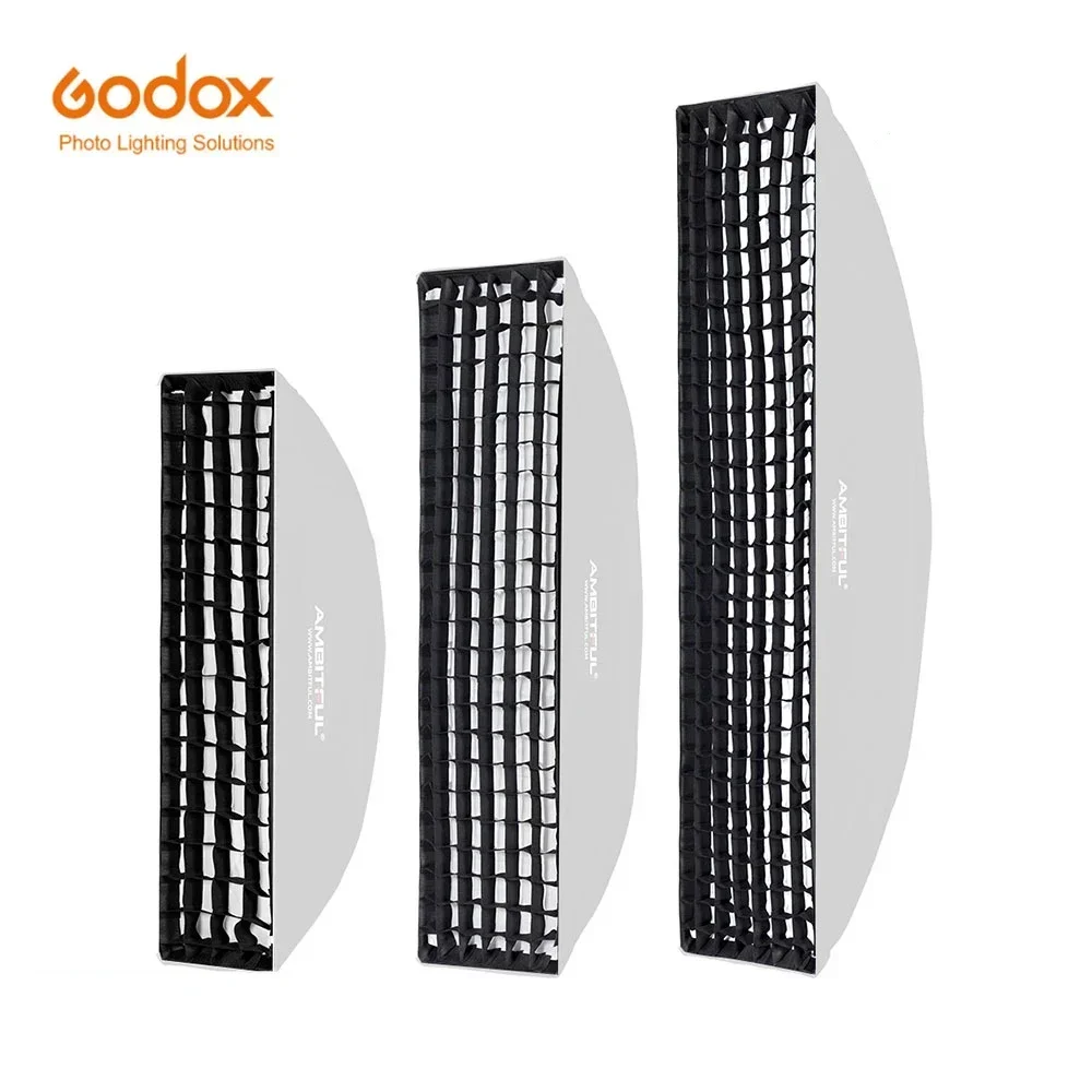 Photography Softbox Bowens Mount Softbox Portable Softbox 22x90cm 9"x 35" 30x120cm 12"x47" 35x160cm 14"x63" Rectangle Strip Softbox Honeycomb Grid (Does not include softbox)