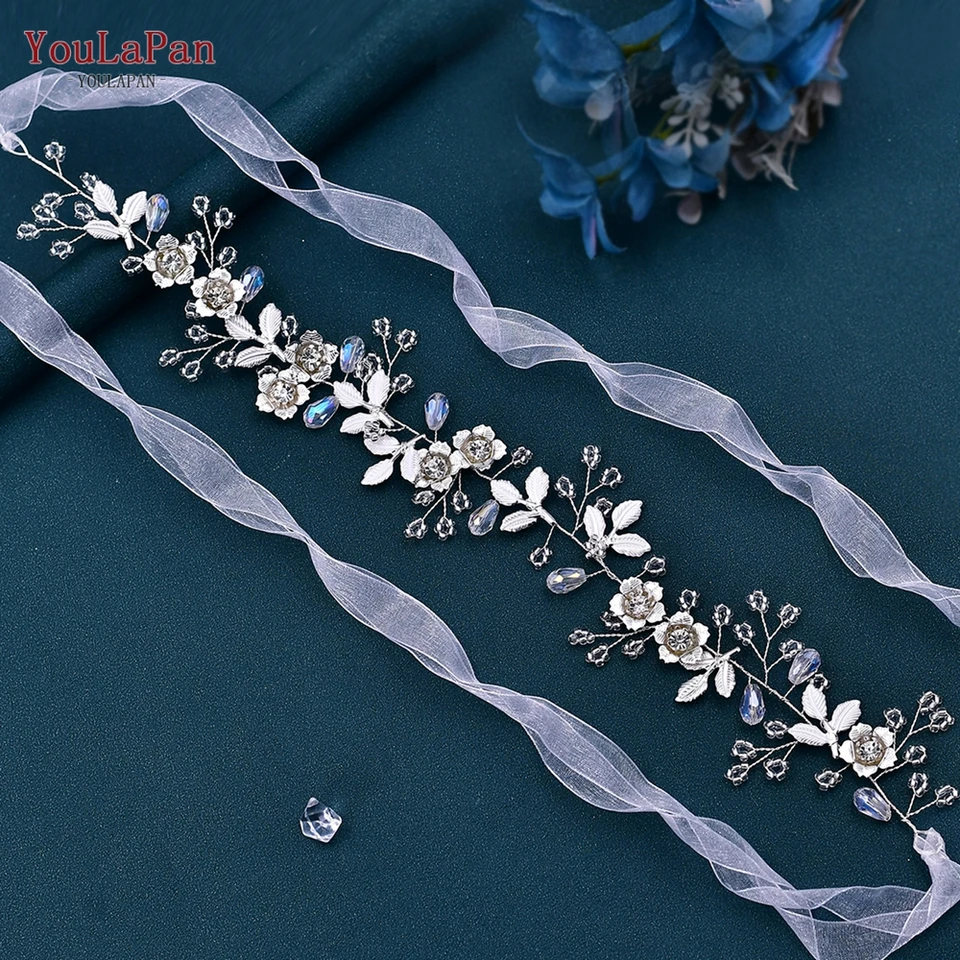 Wriidy - Cinturón Elástico Con Diamantes De Imitación, Color Negro, Para Mujer, Color Dorado, Con Cintura Ancha De Flores De Vidrio, Accesorios De Joyería Para Vestir, Negro -, M