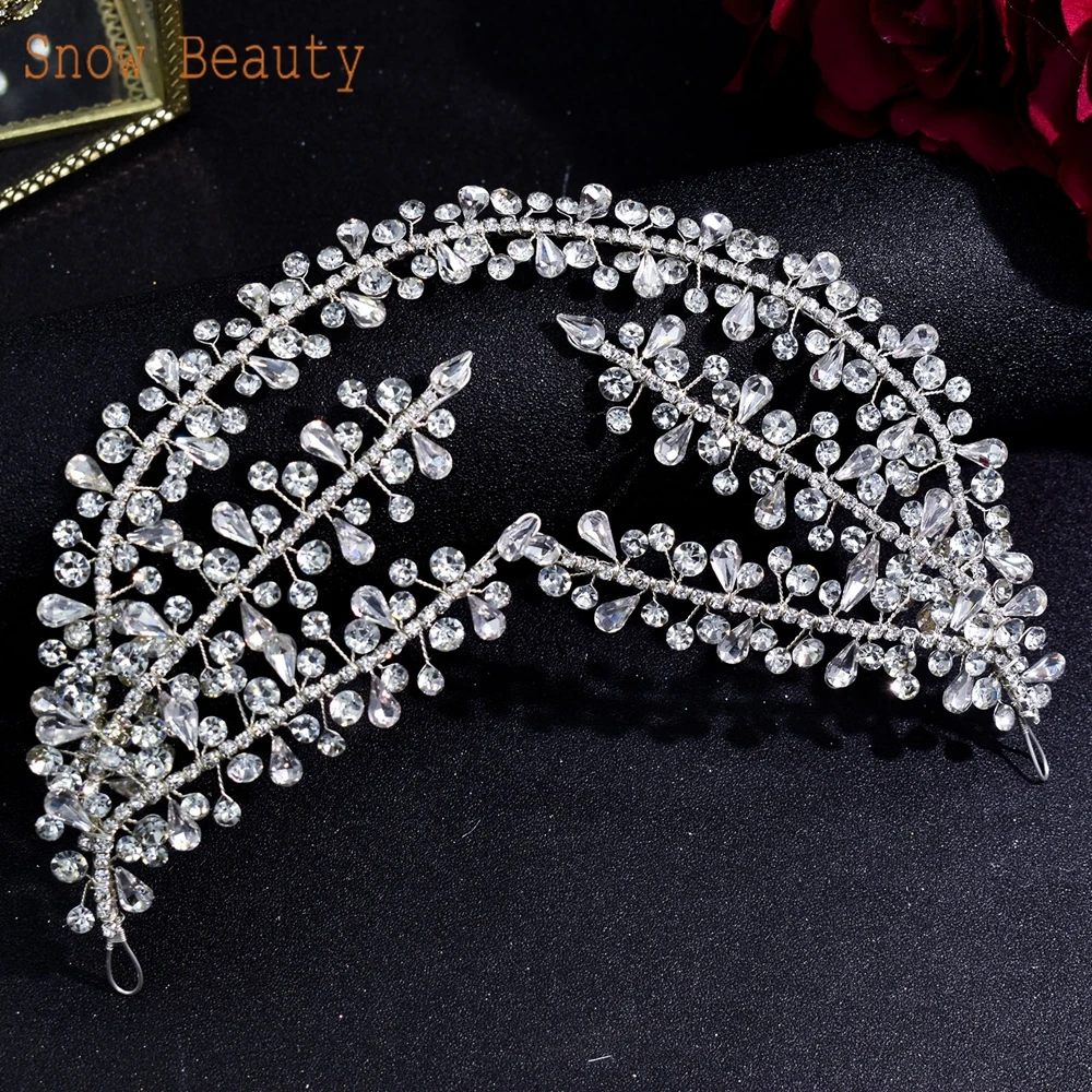 DZ035 Rhinestone Bridal Headband Bride Tiaras and Headdresses Crystal Wedding Hair Accessories Pageant Tiara Bride Hair Ornament