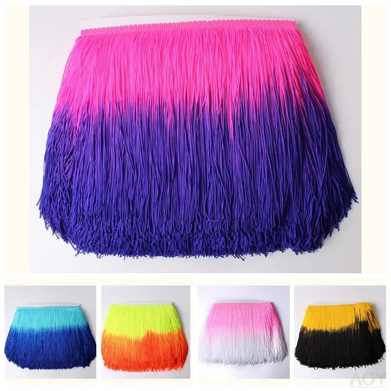 20cm Colorful Tassel Fringe Trimming for Clothing Sewing Latin Dress Stage Home Decoration Lace Trim DIY Accessories