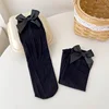 Girls Mid-tube Socks Lace Spring Summer Thin Kids Velvet Bow Socks Candy Color Pile Lolita Stockings Children Sock 5