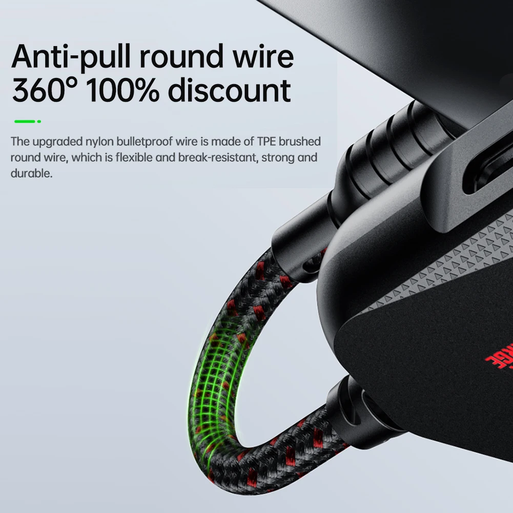 3-in-1 게임용 사운드 카드 Type-C  3.5mm 전화 사운드 카드 어댑터 60W 내구성 나일론 휴대용 24Bit 96Hz 고해상도 액세서리