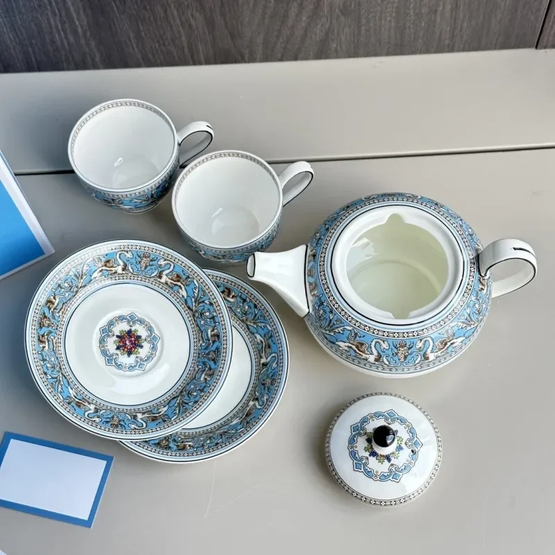 Description Picture 5 of itemBritish Coffee Set with Silk Road, Food Plates, Afternoon Tea Cups, Teaware, Dinnerware, Tableware for Kitchen