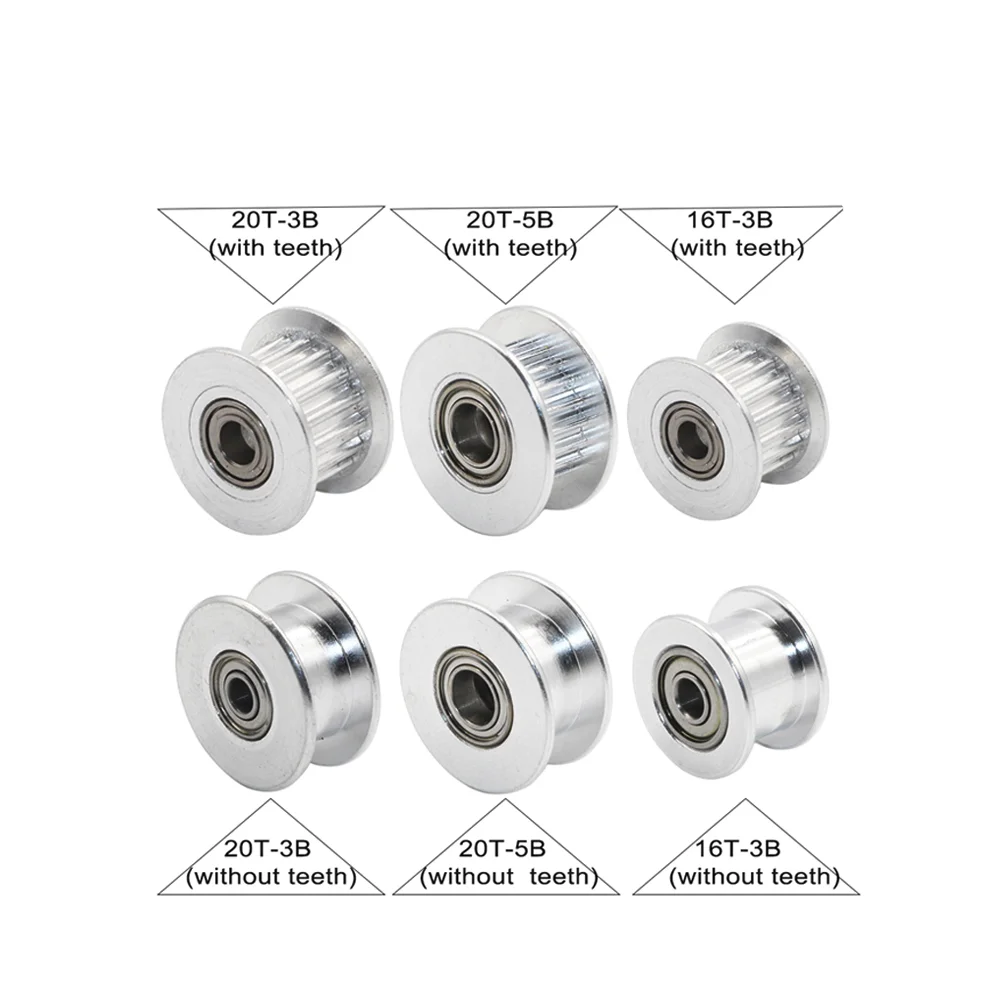 

GT2 Pulley Without Teeth Pulley 16/20 Tooth OR without Teeth Timing Gear Bore 3MM 5MM For 2GT Belt Width 6MM 3D Printer Parts