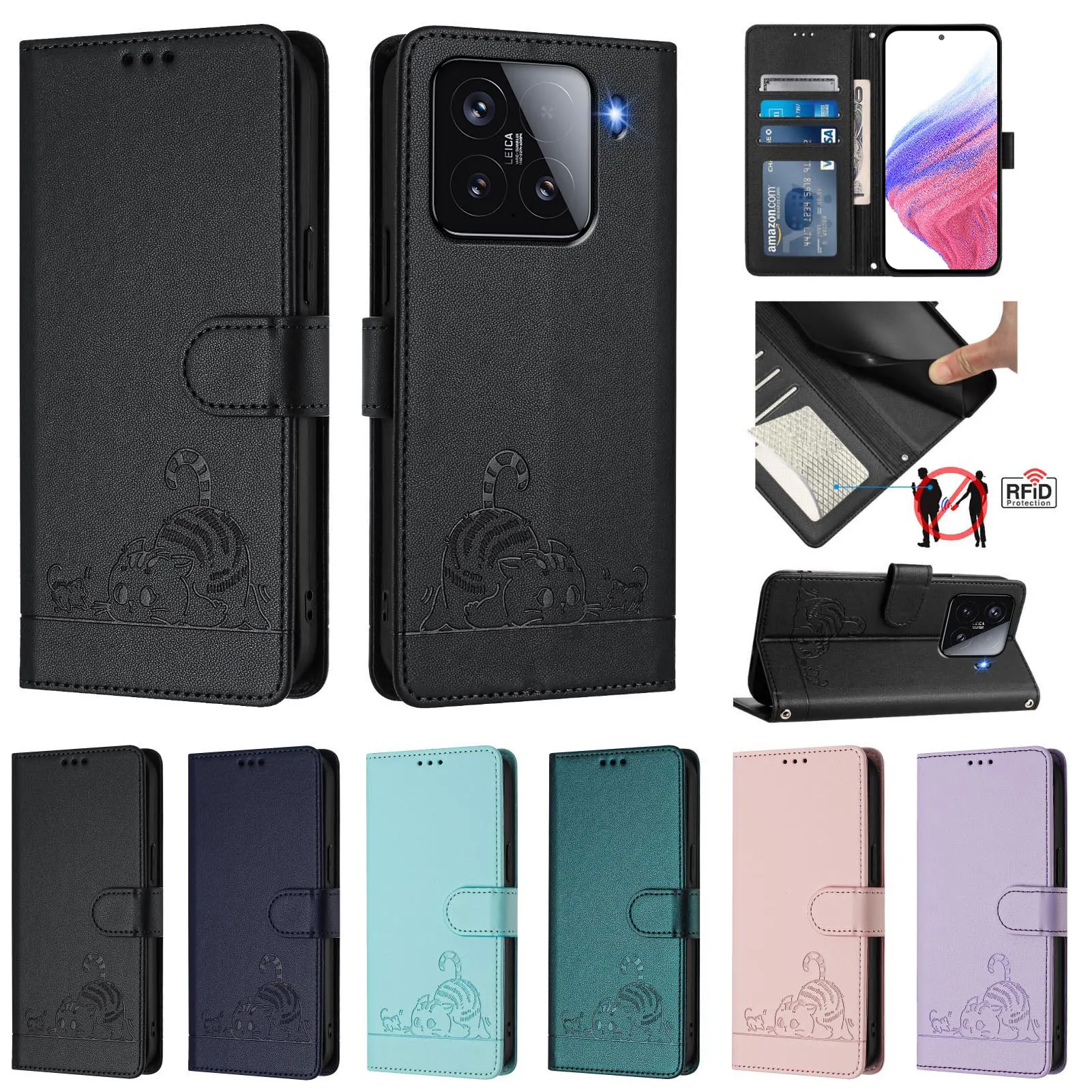 Elegant Leather Flip Wallet Case - Premium Protection and Style