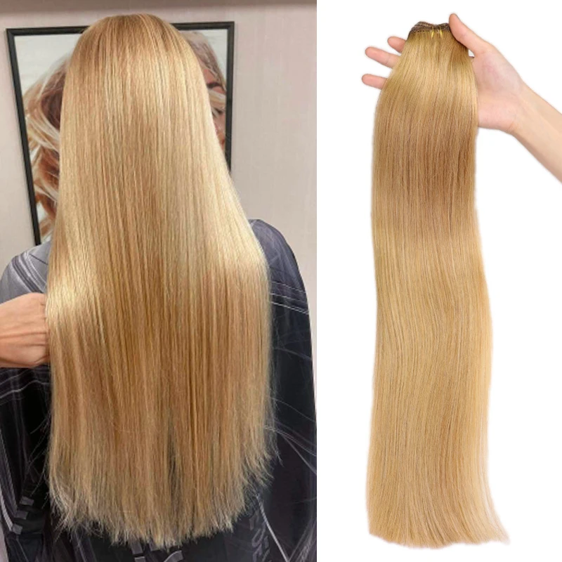 

27# Light Brown Hair Bundles Real Natural Human Hair Extensions Naturel Soft Hair Weft Non-Remy 12-24inch 50G With DIY Tools