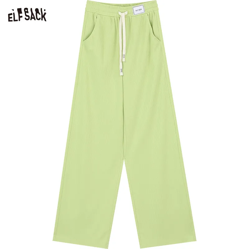 ELFSACK Soft and glutinous drape casual wide leg pants for women's spring 2024 new loose straight leg slimming pants