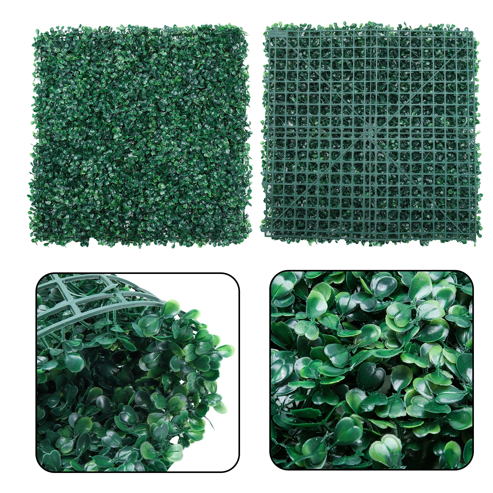 Artificial Boxwood Hedge Panel Detail View