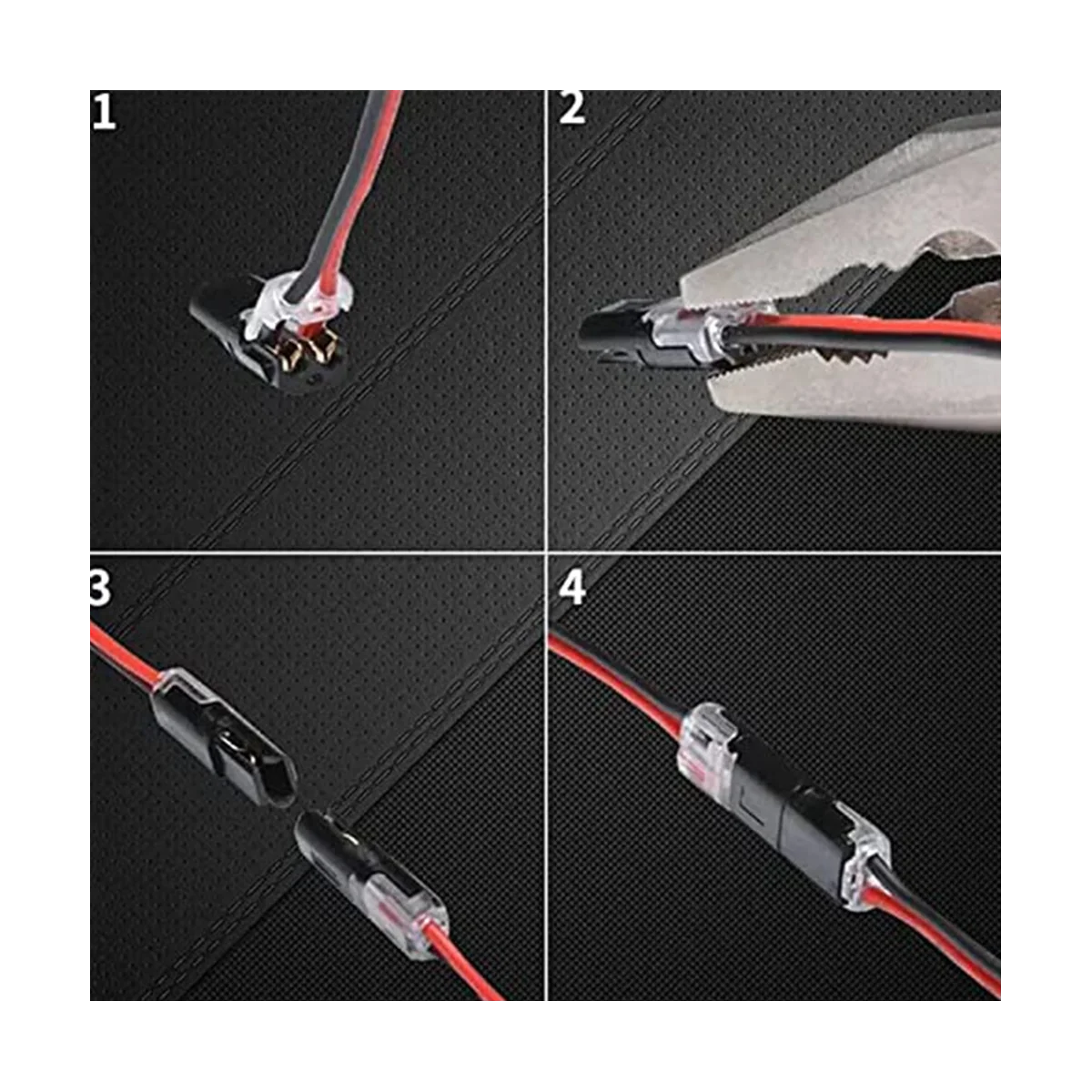 50PCS Double-Wire Push-In Connector with Locking Buckle,Low Voltage Wire Connectors,No Wire-Stripping Required