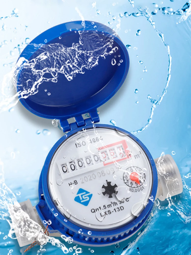 Professional Water Meter Water Meter Flow Measuring Tools with Copper Fittings Rotary Pointer Counter Instrument