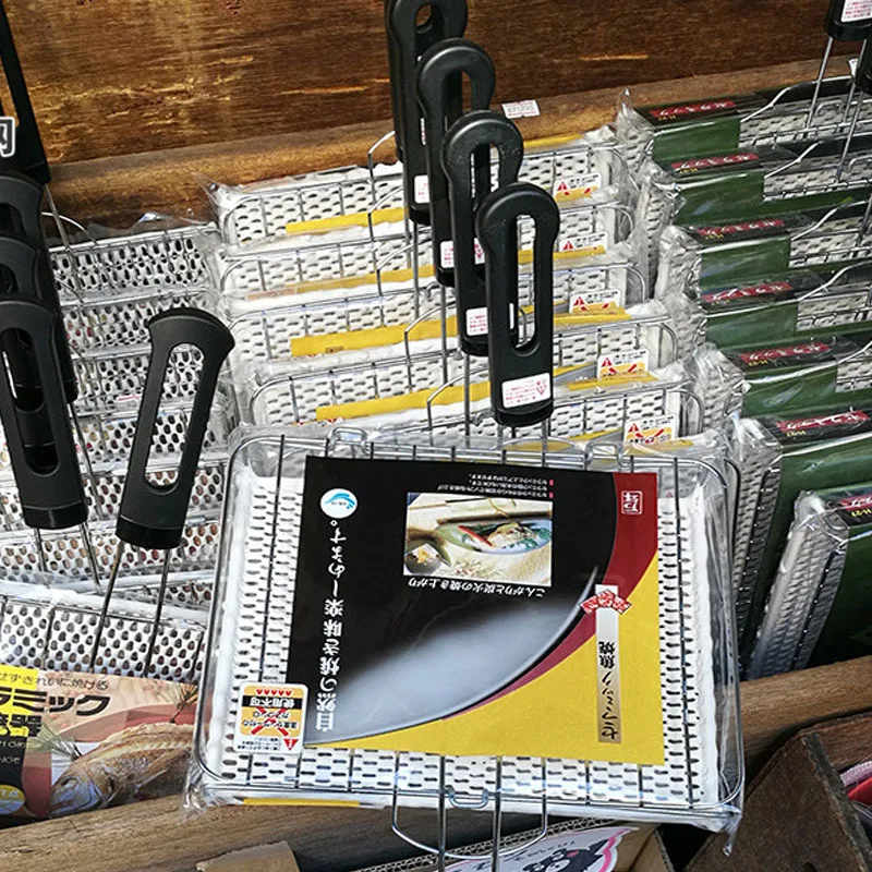 No handle Japanese barbecue far-infrared radiation Ceramic BBQ net sandwich rice cake grilled fish direct fire grill mesh
