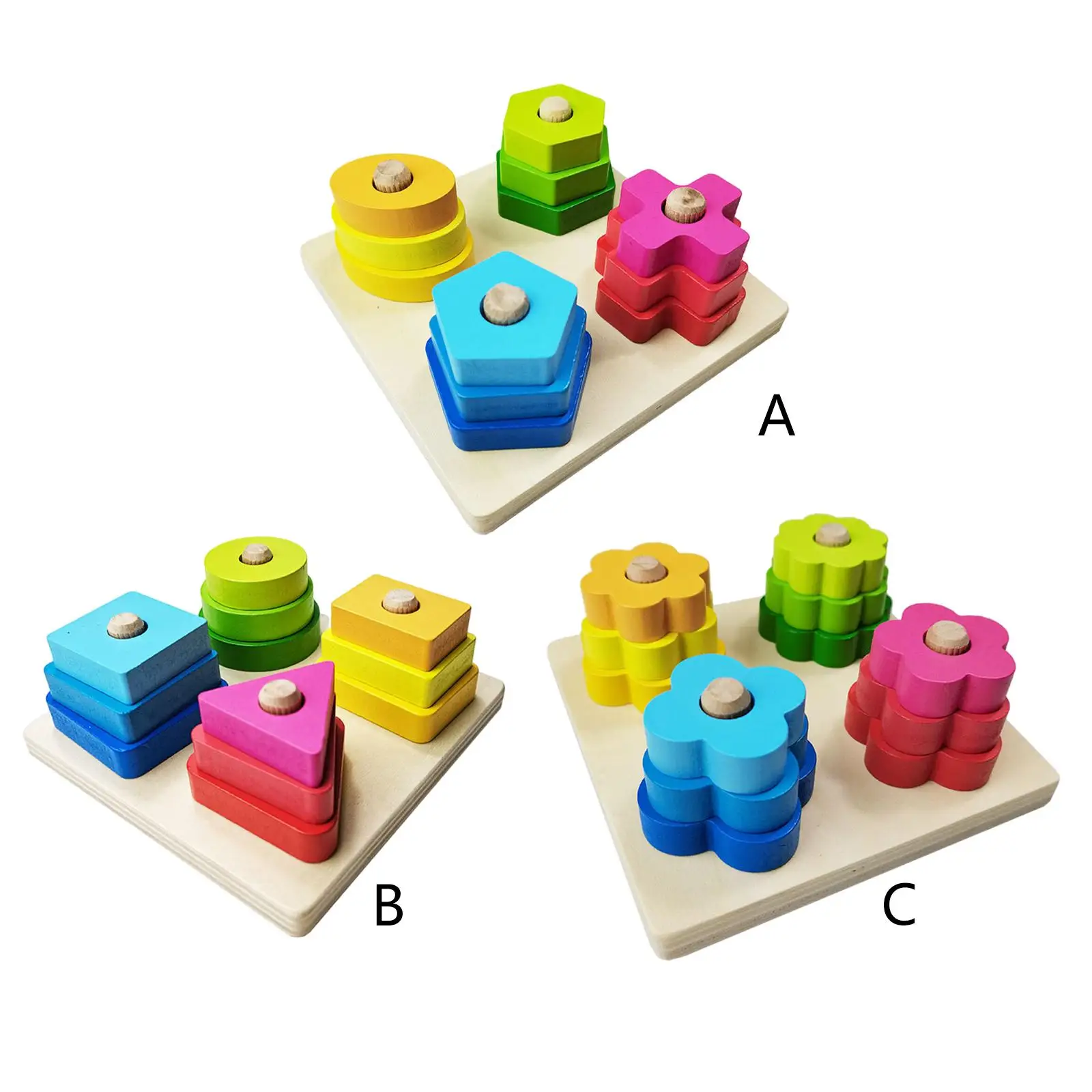 

Wood Geometric Shape Matching Building Blocks Hand-Eye