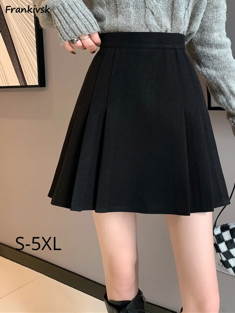 

Женская плиссированная юбка, однотонная простая облегающая Удобная универсальная дышащая шикарная юбка с высокой талией для отдыха в Корейском стиле на осень