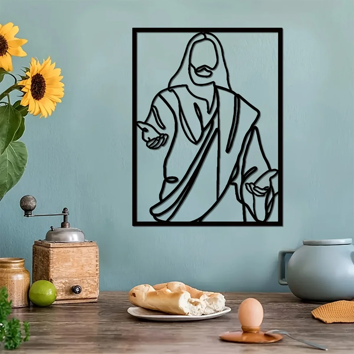

1pc Christian Metal Gift, Jesus Metal Wall Decor, Religious Christian Decor, Jesus Christ Art Work, Metal Wall Decoration