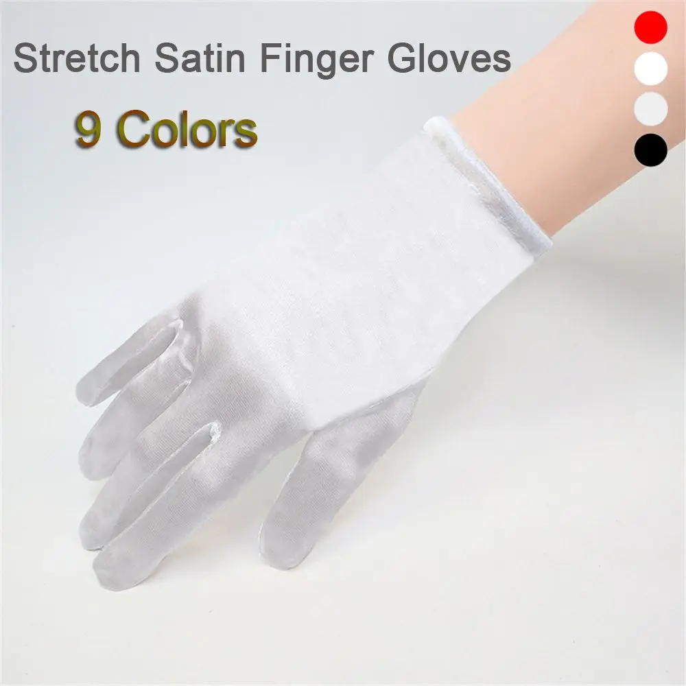 Elegant Stretch Satin Sunscreen Bridal Role Play Accessories Finger Gloves Wedding Gloves Wrist Stretch Satin
