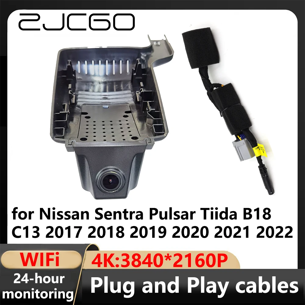 

ZJCGO 4K Wifi 3840*2160 Car DVR Dash Cam Camera Video Recorder for Nissan Sentra Pulsar Tiida B18 C13 2017 2018 2019 2020 2021