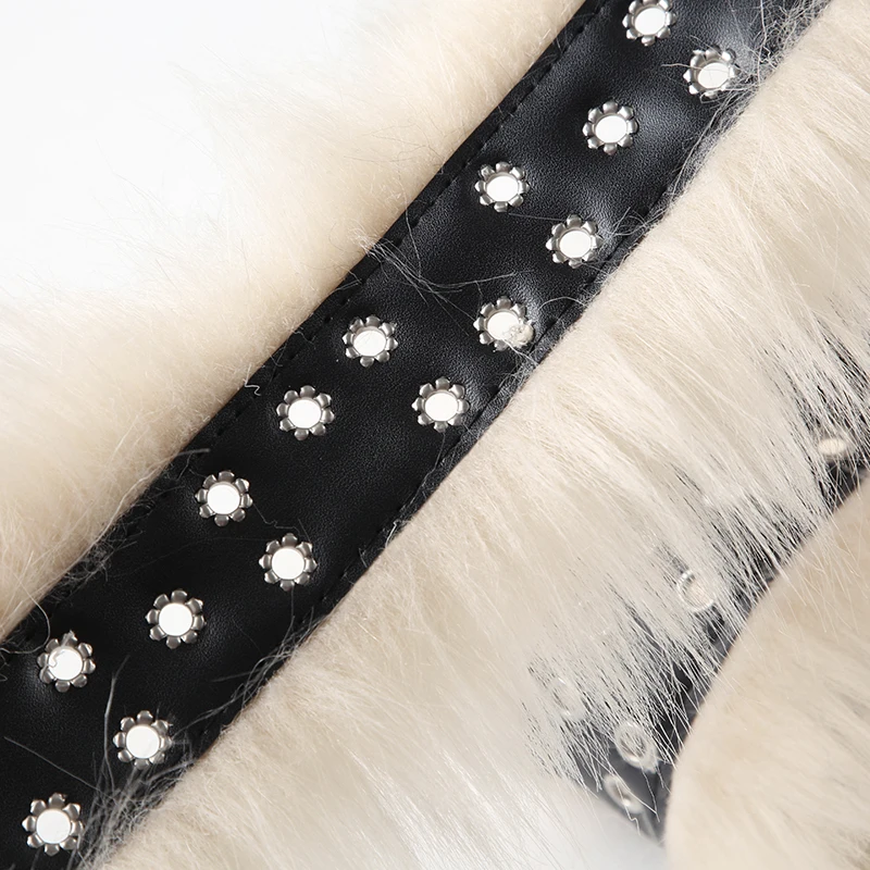 Faux Fur Spliced Pu Fashion Women¡¯s Belts Chic All-Match Khaki Y2k Retro Wild Style Accessorie Exquisite