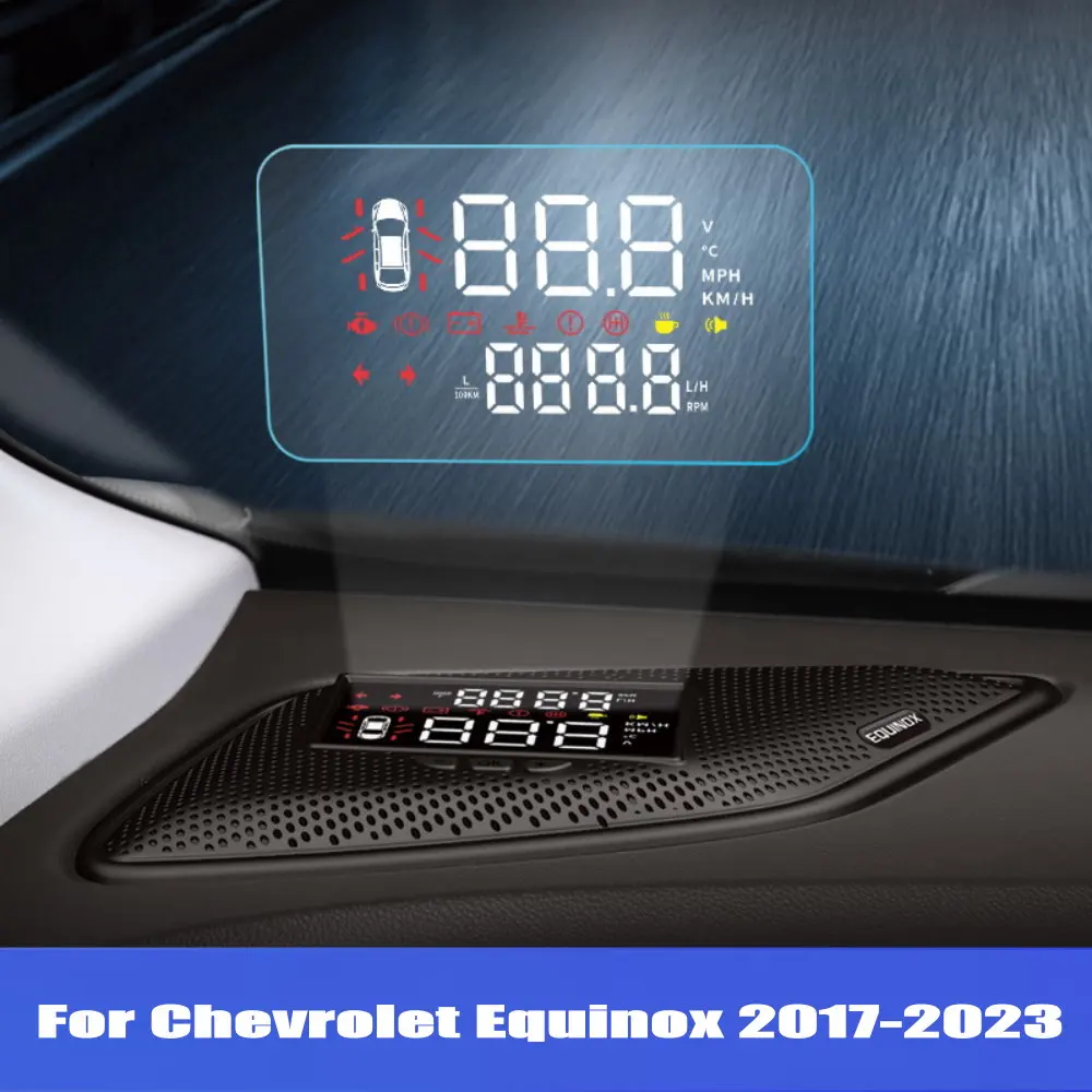 Chevrolet Equinox 2017-2023 용 자동차 헤드 업 디스플레이 HUD 자동 LED 반사 스크린 앞 유리 프로젝터 전자 액세서리