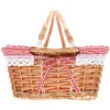 Rattan Picnic Basket Backpack with Stuffed Animal Tote Bag Table Wicker Lid Cooler Child Blanket Beach 1