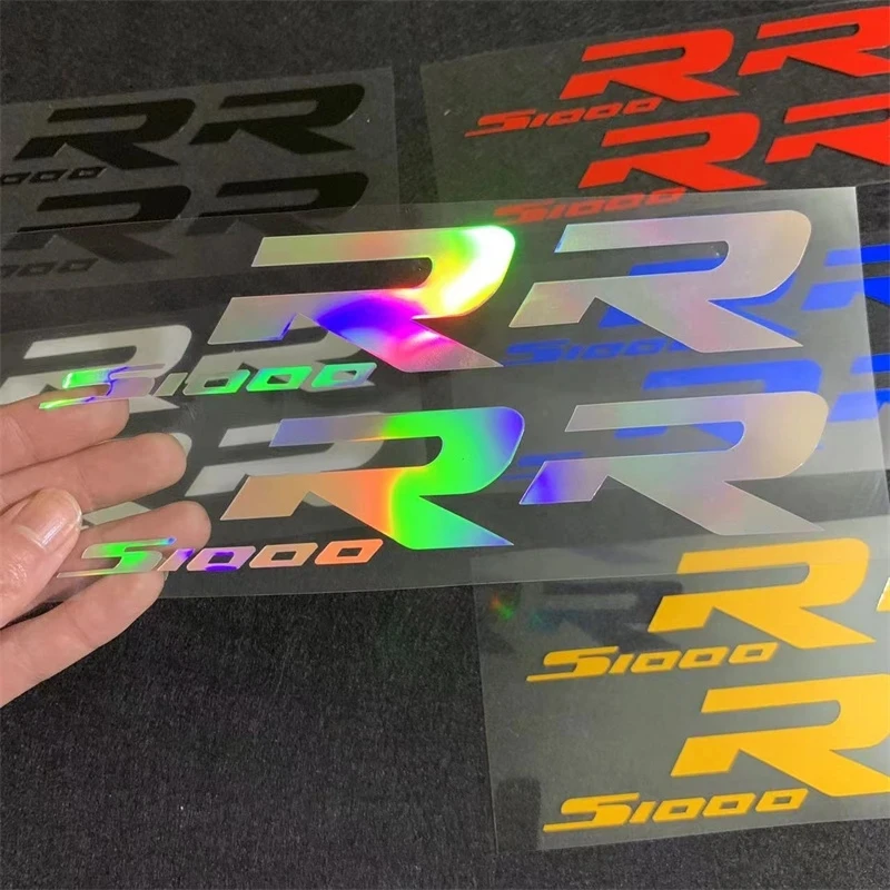 2pcs Motorcycle Refit Personalized Sticker Decorative Colorful Laser Reflective Waterproof Decals for BMW S1000RR