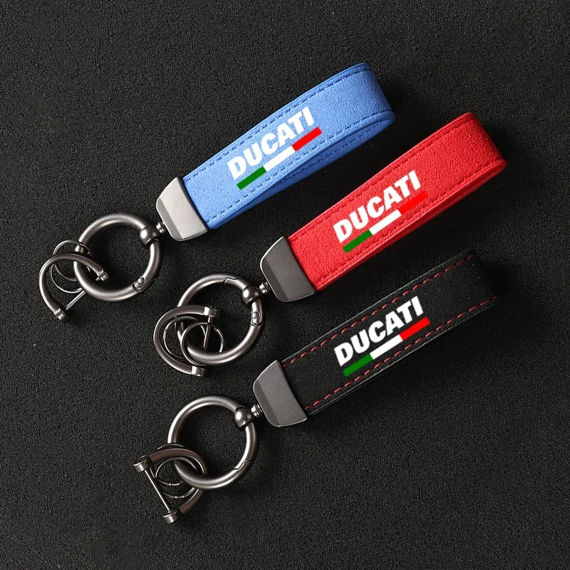 

Suede Motorcycle Keychain Keyring Key Chains Lanyard Gifts Key Chain For Ducati 796 795 821 Monster 696 400 Accessories